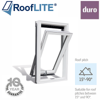 Rooflite Centre Pivot Window - 66X118cm White Polyurethane