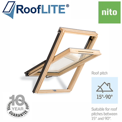 Rooflite Centre Pivot Window - 55x78cm Pine