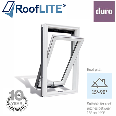 Rooflite Centre Pivot Window - 114X118cm White Polyurethane