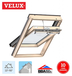 Velux Integra Electric Pine Finish CK04 55cm x 98cm